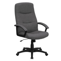 Flash Furniture High Back Gray Fabric Executive Swivel Office Chair BT-134A-GY-GG